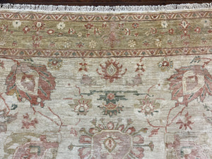 Turkish Oushak Rug 8x10, Hand Knotted Wool Turkish Oushak Carpet 8 x 10 ft, Farmhouse Rug, Neutral Colors, Vintage Handmade Turkish Area Rug