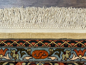 Rare Turkish Hereke Silk Rug 3x5, Tree of Life Persian Vase Design, Very Fine 440 KPSI, Signed