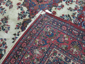 Persian Sarouk Rug 9x12 - Semi Open Field Medallion Carpet