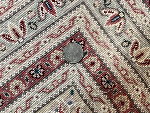 Pak Persian Rug 12x15, Wool & Silk Hand Knotted Vintage Carpet, Mahi Herati Pattern, Beige, Traditional Oversized Extra Large Oriental Rug