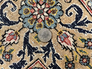 Persian Qum Rug 5x7, Panel Design Oriental Carpet, Multicolor, Hand Knotted Wool Vintage Traditional Rug, Medium Size 5 x 7 ft, Fine Rug