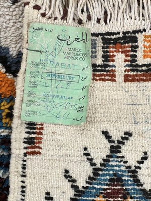 Moroccan Rug 5.9 x 7.6, Colorful Geometric Panel, Soft Wool, Handmade, Multicolor, Vintage Moroccan Carpet, Berber Rug, Rabat Rug