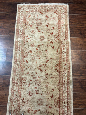 Peshawar Runner Rug 3 x 9.7, Pakistani Oriental Runner Rug, Vintage Rug for Modern Home, Runner for Hallway or Kitchen, Oushak Runner