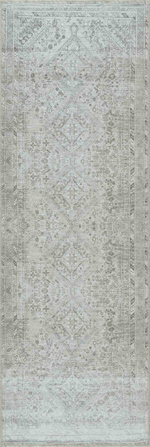 Barny Cream & Sage Washable 7ft Runner Rug