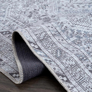 Barny Gray Washable 7ft Runner Rug