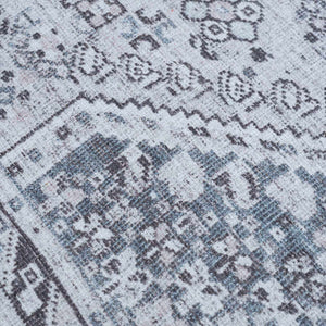Barny Gray Washable 7ft Runner Rug