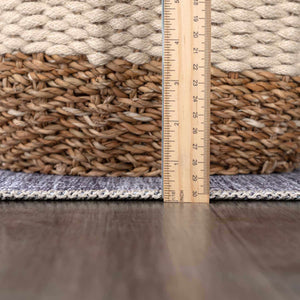 Barny Cream & Gray Washable 7ft Runner Rug
