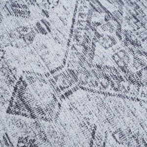 Barny Cream & Gray Washable 7ft Runner Rug
