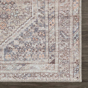 Barny Tan Washable 7ft Runner Rug