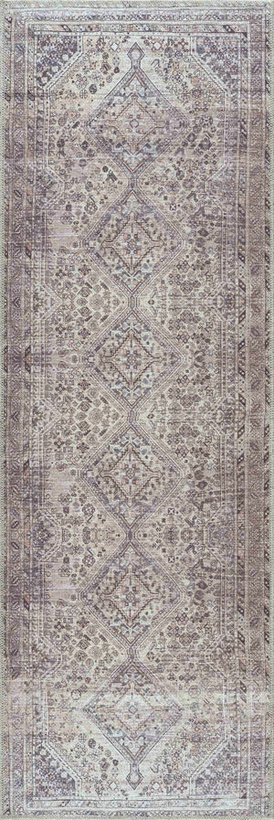 Barny Tan Washable 7ft Runner Rug