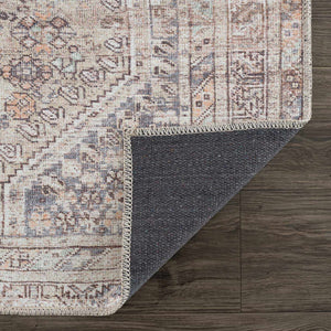 Barny Tan Washable 7ft Runner Rug