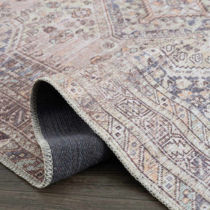Barny Tan Washable 7ft Runner Rug