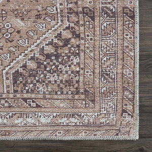 Barny Brown Washable 7ft Runner Rug