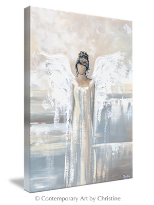 "Bringing Peace and Love" GICLEE PRINT Abstract Angel Painting Elegant Guardian Angel