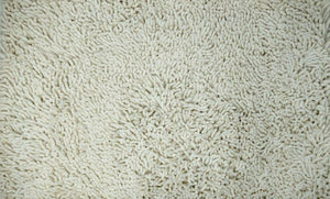 DaDa Bedding Vanilla Ivory White Shaggy Soft Chenille Noodle Carpet Rug Bath Mat