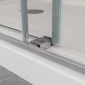 60''W X 76'' H Double Sliding Frameless Shower Door with Clear Glass