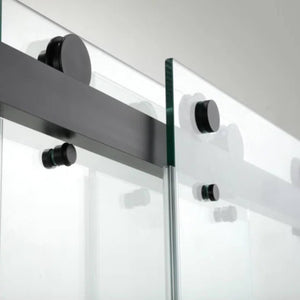60''W X 76'' H Double Sliding Frameless Shower Door with Clear Glass