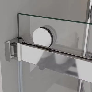 60''W X 76'' H Double Sliding Frameless Shower Door with Clear Glass