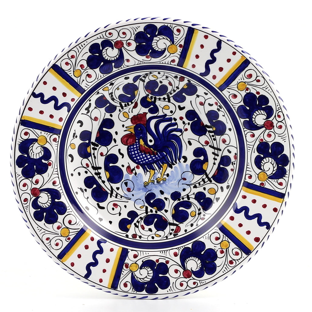 ORVIETO BLUE ROOSTER: Pasta/Soup Rimmed Bowl Plate