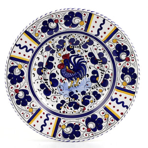 ORVIETO BLUE ROOSTER: Pasta/Soup Rimmed Bowl Plate