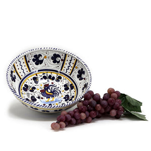 ORVIETO BLUE ROOSTER: Salad Bowl (Medium 10" Diam.)