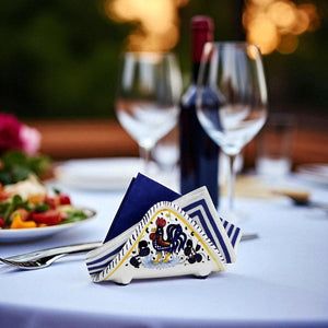 ORVIETO BLUE ROOSTER: Napkin Holder