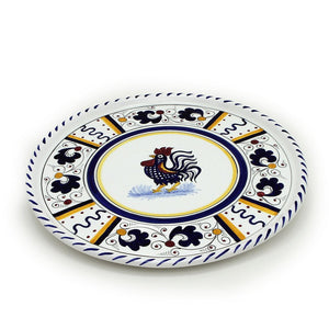 ORVIETO BLUE ROOSTER: Deruta Pizza Plate - Cake or Cheese Platter
