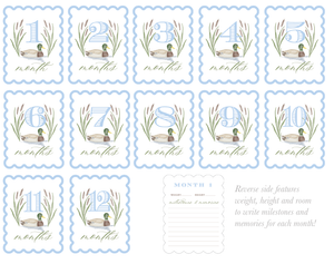 Watercolor Mallard Duck Milestone Cards