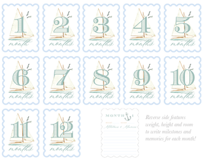 Watercolor Sailboat Milestone Cards