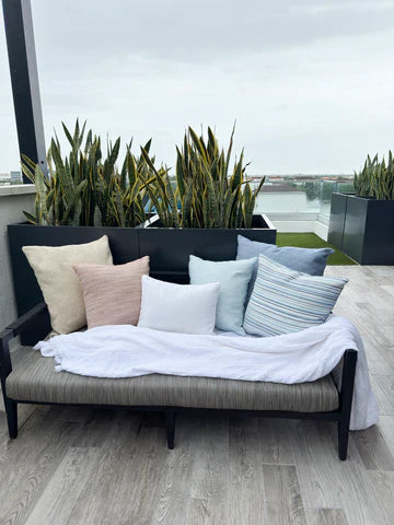 Beige Boucle 24x24 Indoor Outdoor Pillow