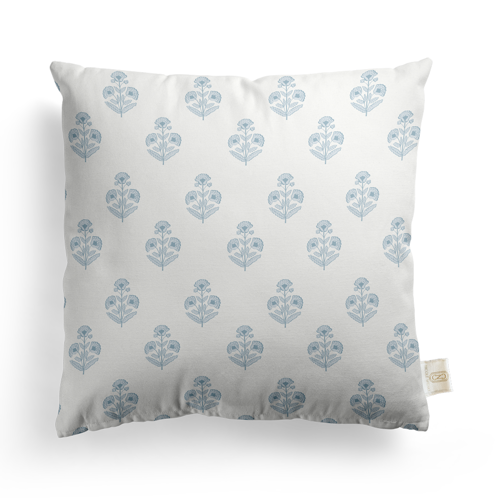 Block Print Floral Pillow Cover | Featuring Moss Mystique Colorway