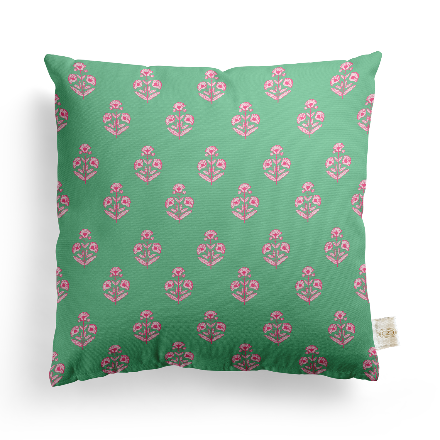 Block Print Floral Pillow Cover | Featuring Preppy Colorway