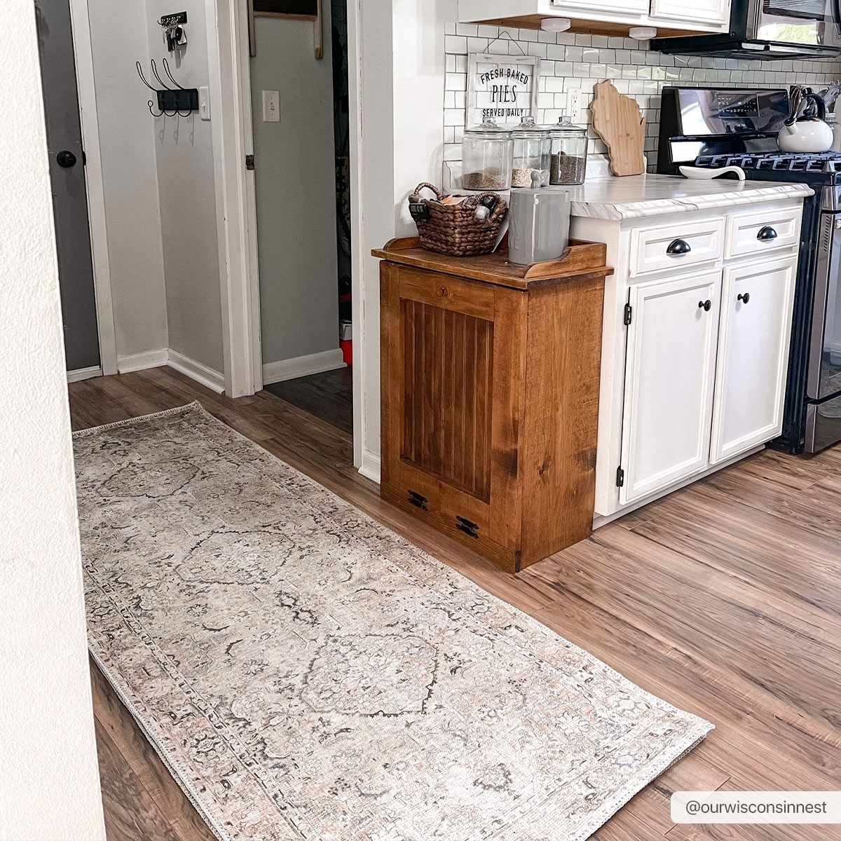 Brown Standon Vintage Washable Runner Rug