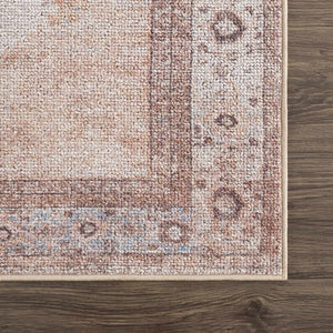 Analu Peach Washable Runner Rug