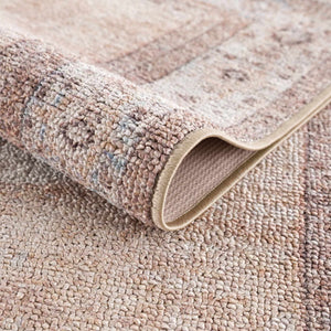 Analu Peach Washable Runner Rug