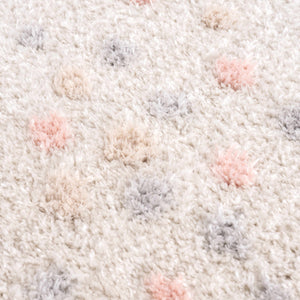 Cansu Pink & Cream Dotted Runner Rug
