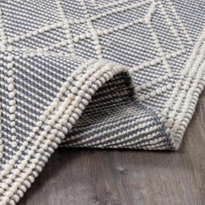 Ramsbury Ivory & Blue 8ft Runner Rug