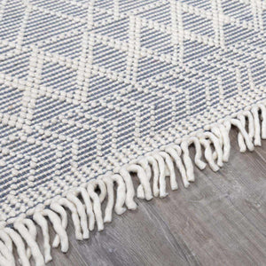 Ramsbury Ivory & Blue 8ft Runner Rug