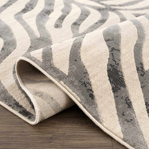 Gray Ecorse Zebra Print 7ft Runner Rug