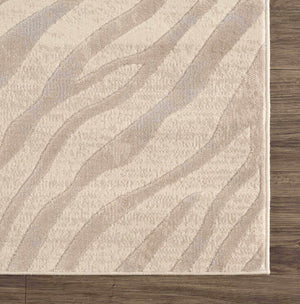 Beige Manteca Zebra Print 7ft Runner Rug
