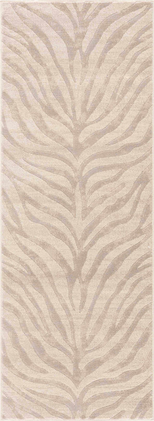 Beige Manteca Zebra Print 7ft Runner Rug