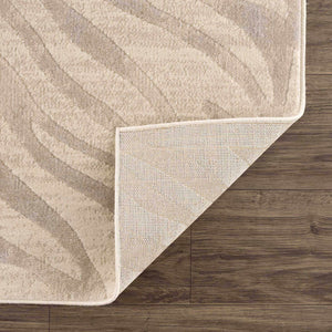 Beige Manteca Zebra Print 7ft Runner Rug