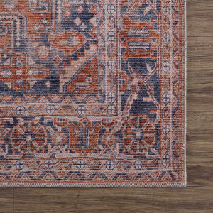 Burnt Orange Taber Medallion Washable Runner Rug