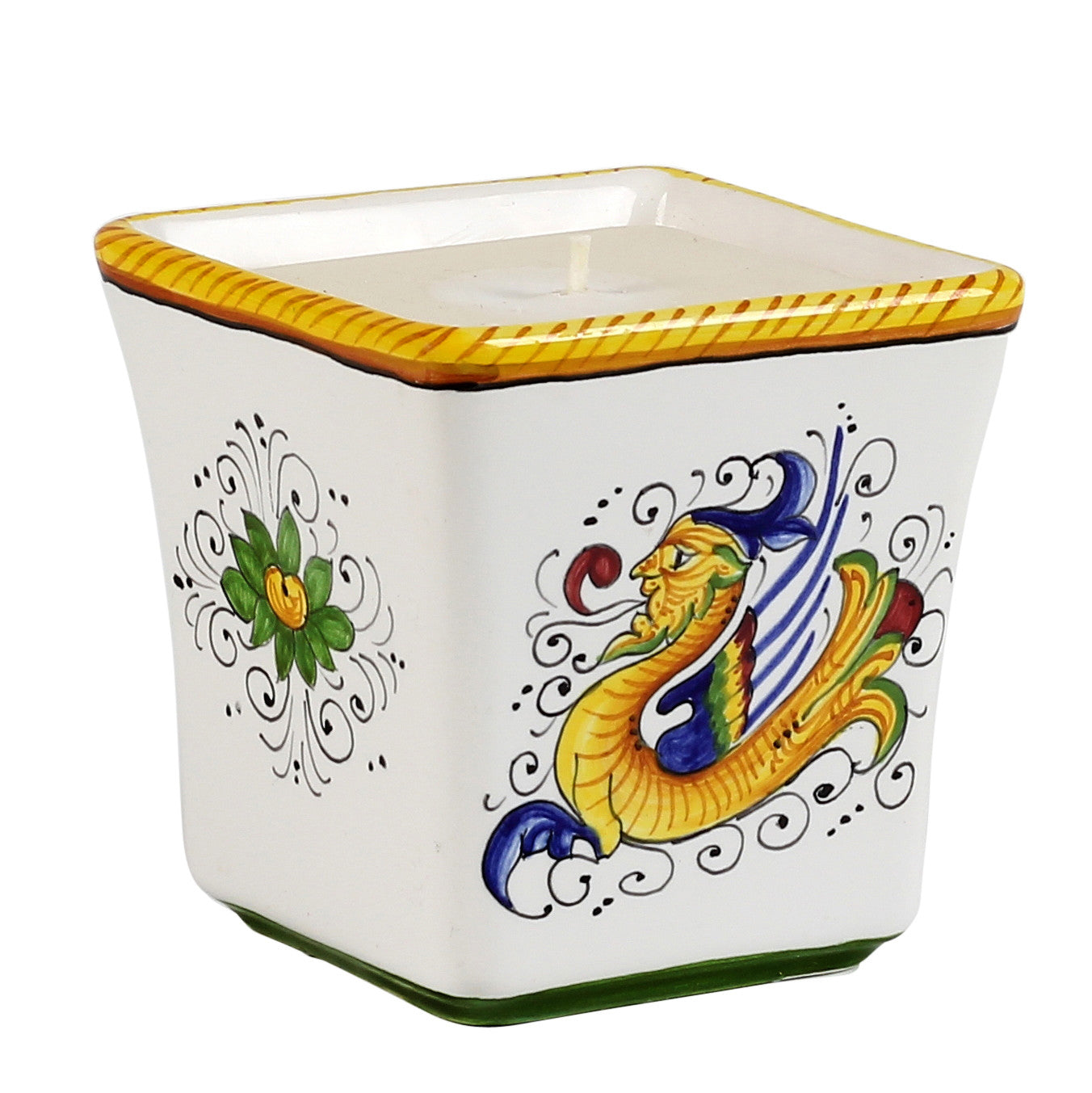DERUTA CANDLES: Square Flared Candle Raffaellesco Design