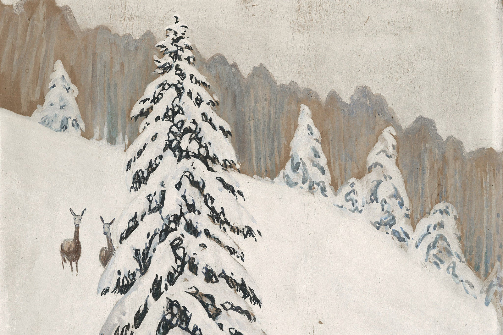 Winter Deer Landscape - Fine Art Print | Full Bleed / 30x40 in / No Frame