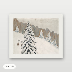 Winter Deer Landscape