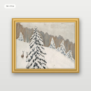 Winter Deer Landscape