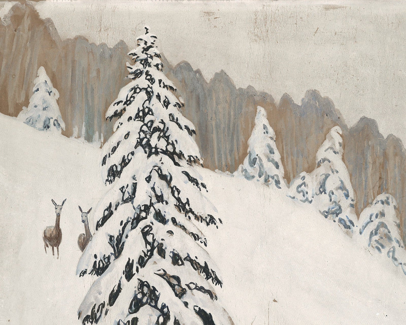Winter Deer Landscape