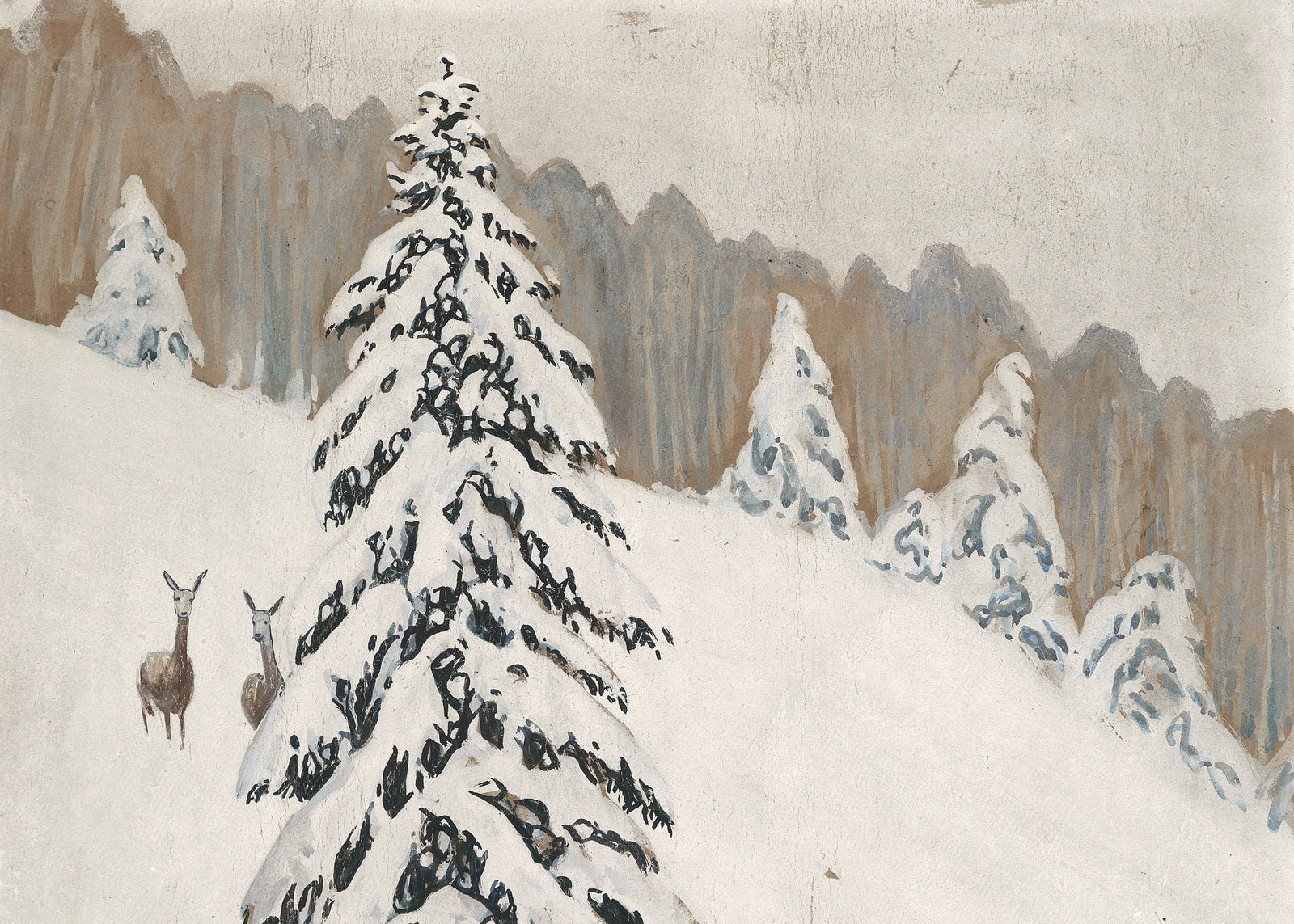 Winter Deer Landscape