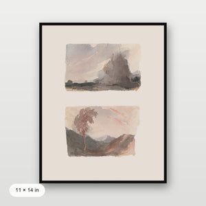 Muted Watercolor Landscape